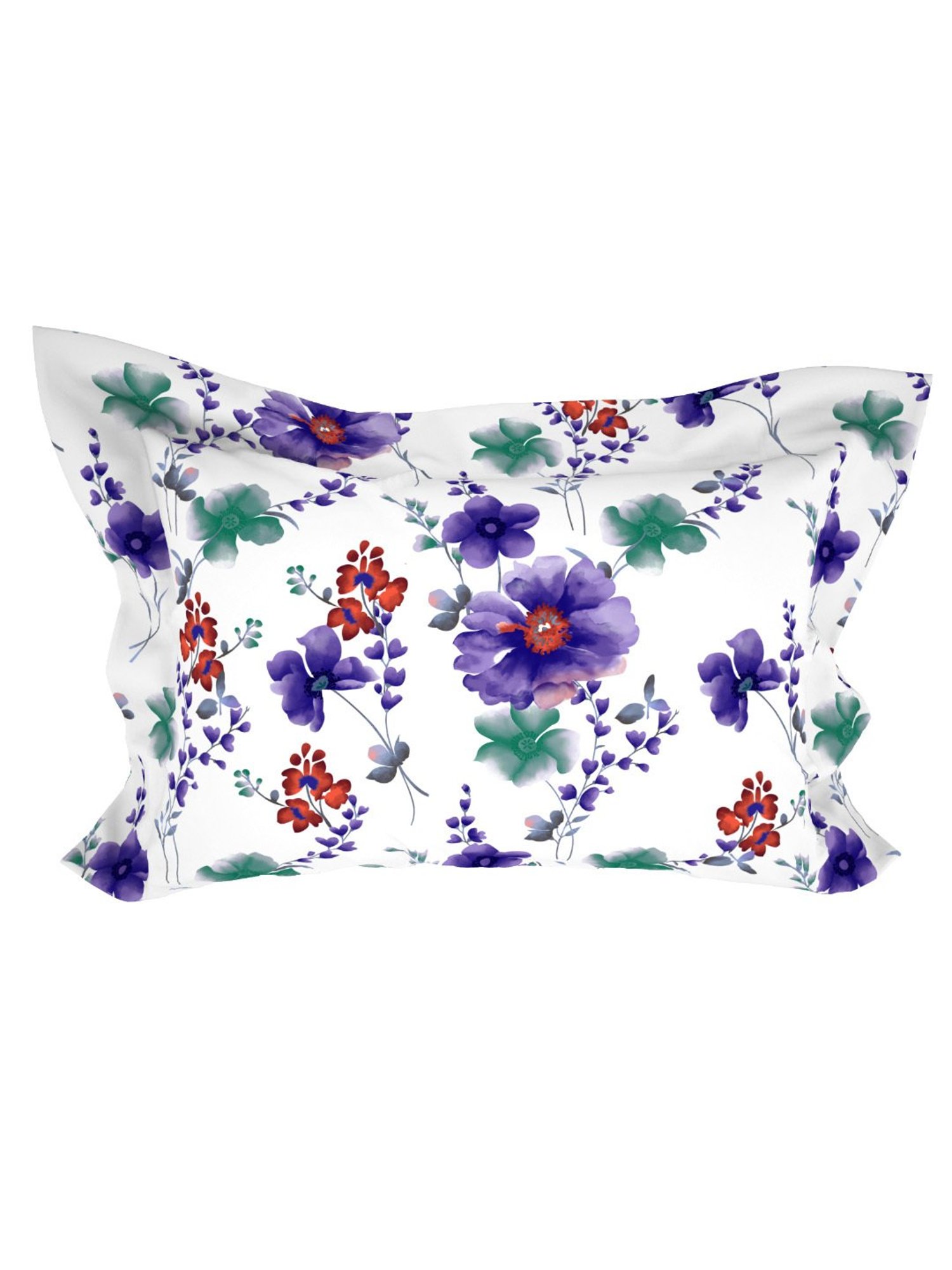 Welspun Adore Floral White 105 TC Microfiber Double Bedsheet with 2 Pillow Covers