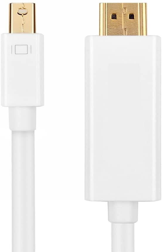 TNP Mini DisplayPort to HDMI Adapter Cable (10FT) - 4K 4Kx2K 2160P Ultra HD UHD (Thunderbolt 2 Compatible) mDP Mini DP to HDMI Male Connector Port Video Audio Converter Plug Wire Cord - White