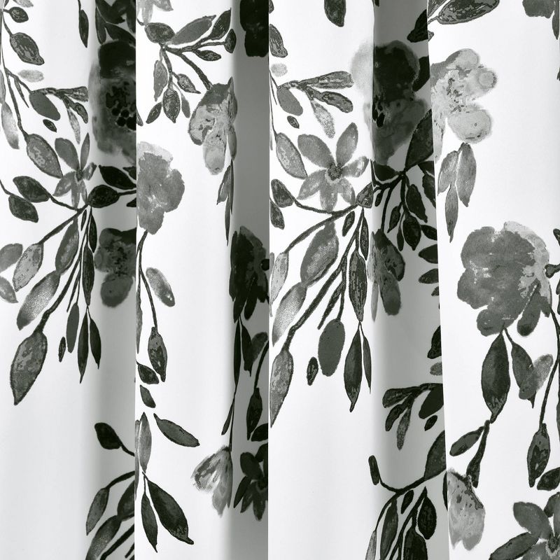 Set of 2 (84"x52") Tanisha Room Darkening Window Curtain Panels Black - Lush Décor