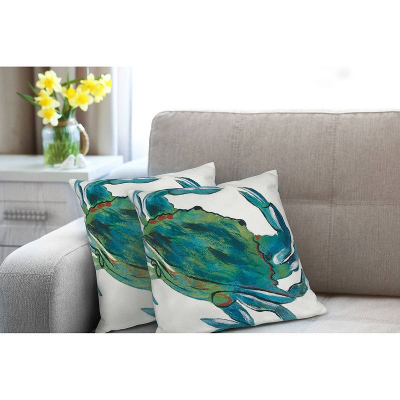 20"x20" Oversize Sea Crab Square Throw Pillow Blue - Liora Manne