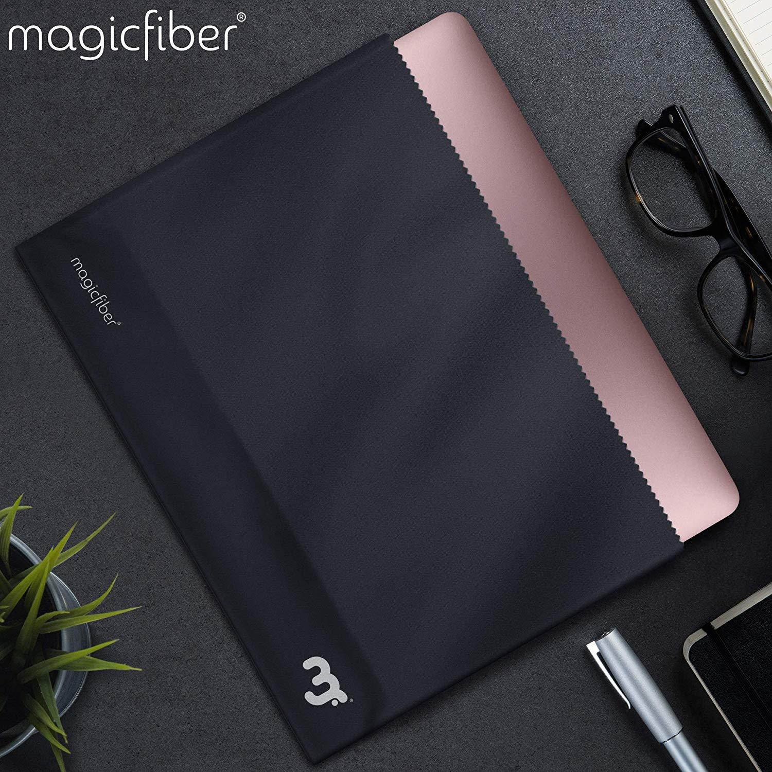 MagicFiber Microfiber 13-13.3 Inch MacBook Pro, Air Sleeve Case (2 Pack) Light Protection and Screen Cleaning for Slim 13-Inch Laptop - Ultra Soft Premium Microfiber in Black, White Marble