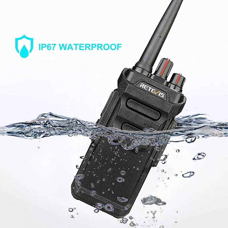 Case of 10 RT48 Waterproof Walkie Talkies Long Range VOX Emergency 2 Way Radio for Adults Rechargeable