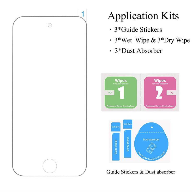 Ailun Screen Protector Compatible with iPod Touch 6 Touch 5,[3Pack],Curved Edge Tempered Glass Compatible with iPod Touch 6G/5G(6th/5th Generation),Anti-Scratch,Case Friendly,Siania Retail Package