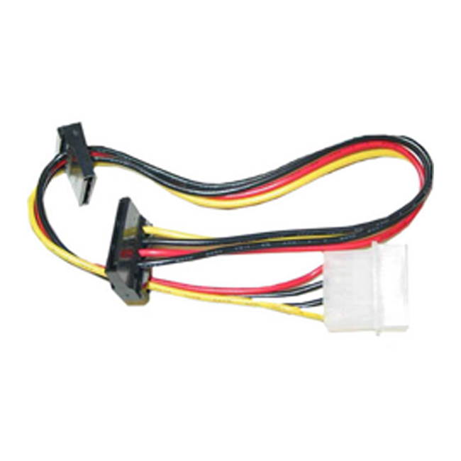 Cable Wholesale Molex to Dual SATA Power Cable, 4 Pin Molex Male to Dual Serial ATA Female, 14 inch