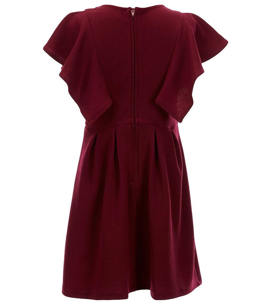 Poppies and Roses Big Girls 7-16 Flutter-Sleeve A-Line Dress