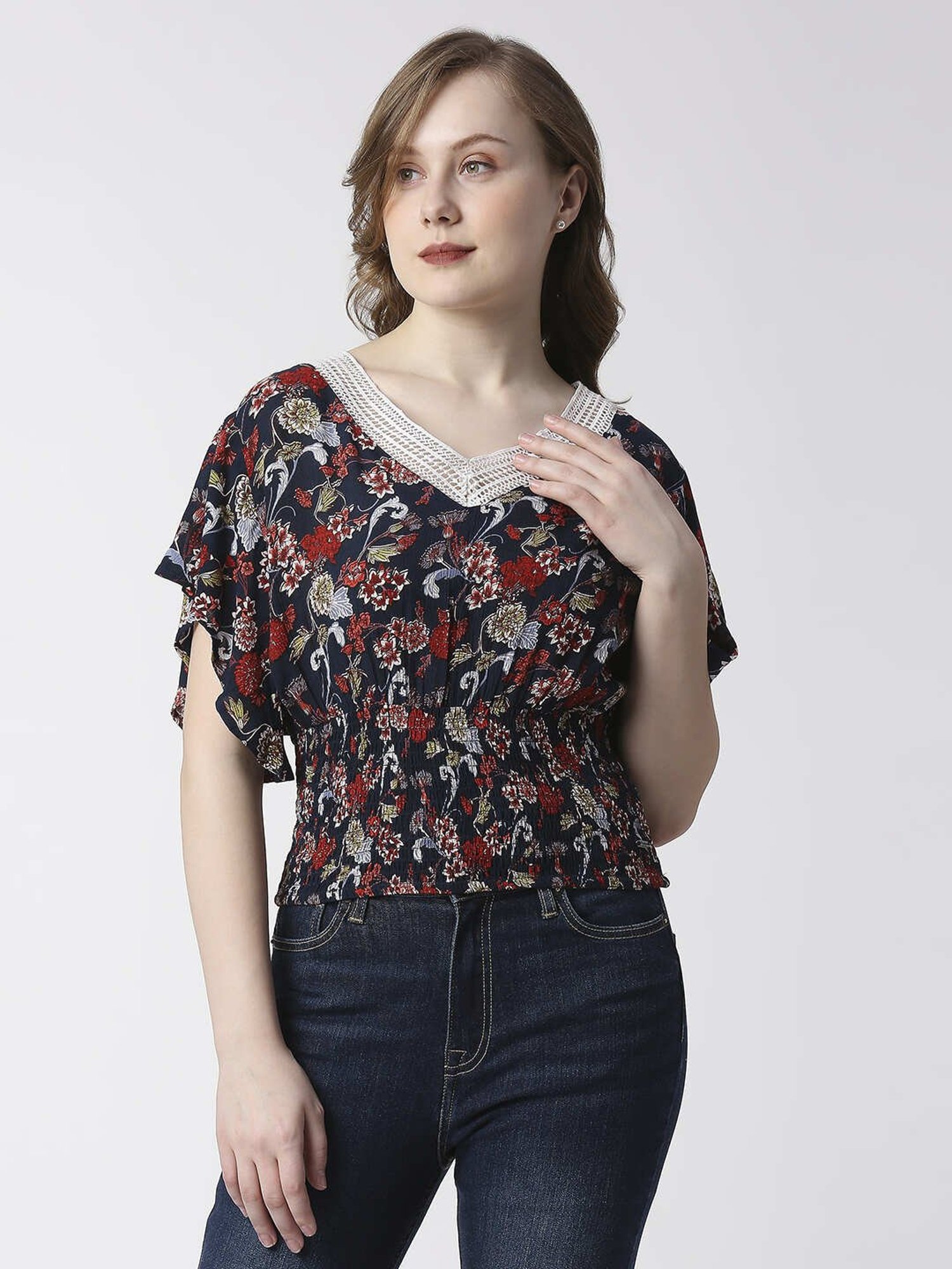 Pepe Jeans Black Floral Print Top