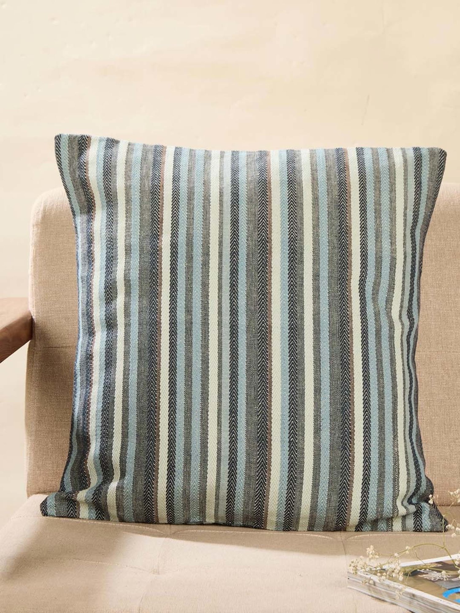 Fabindia Standalone Grey Cotton Cushion Cover