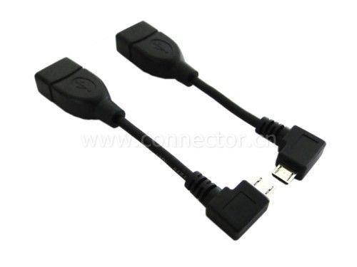 2pcs 1set 90 D Left & Right Angled type Micro USB Host Cable OTG fo Phone Tablet