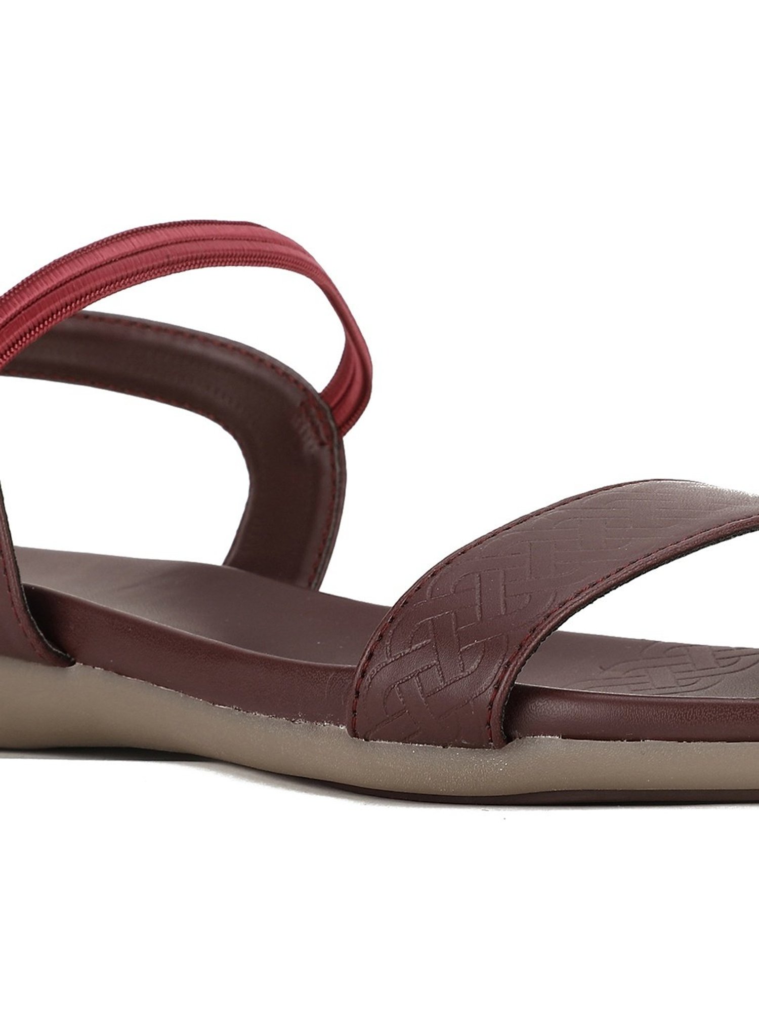 Bata Women's HOLLYE Maroon Ankle Strap Sandals