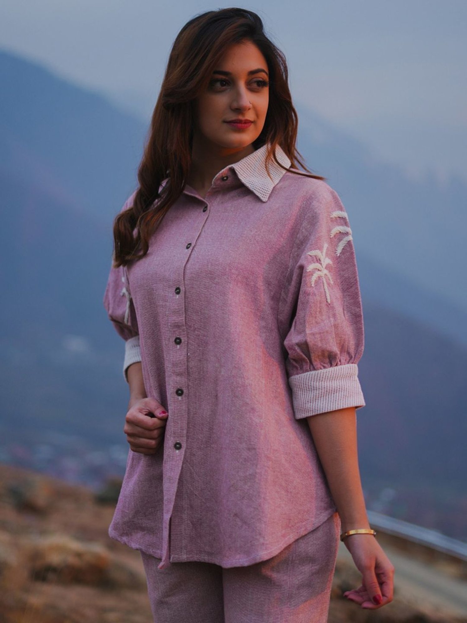 Kaftanize Vyasa Soft Pink Co-Ord Set