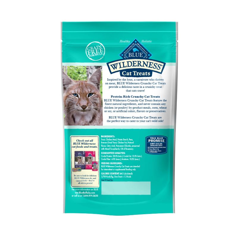 Blue Buffalo Wilderness Grain Free Trout Flavor Crunchy Cat Treats - 2oz