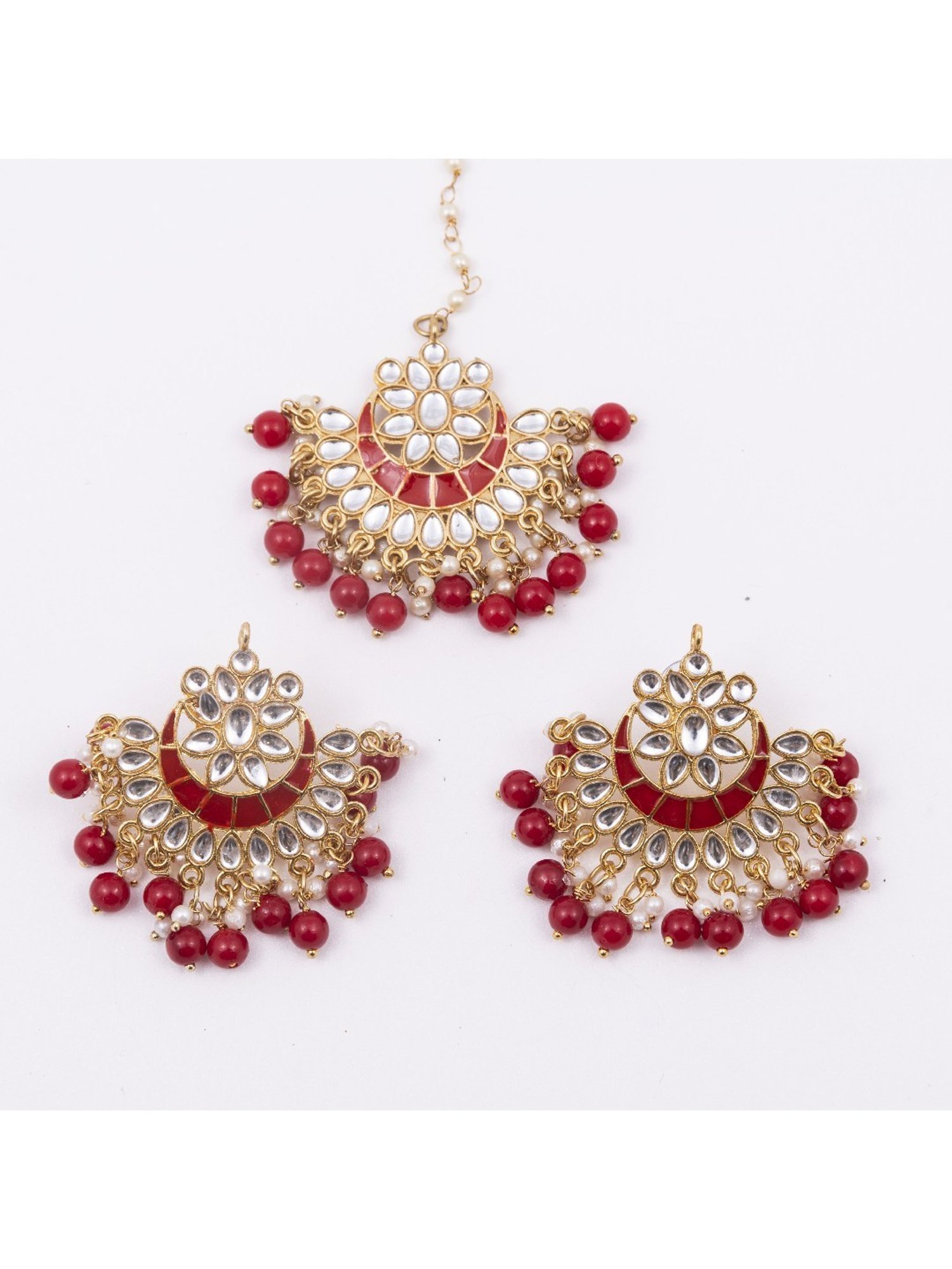 Jewelz Stylish Earring & Maang Tikka for womens & Girls