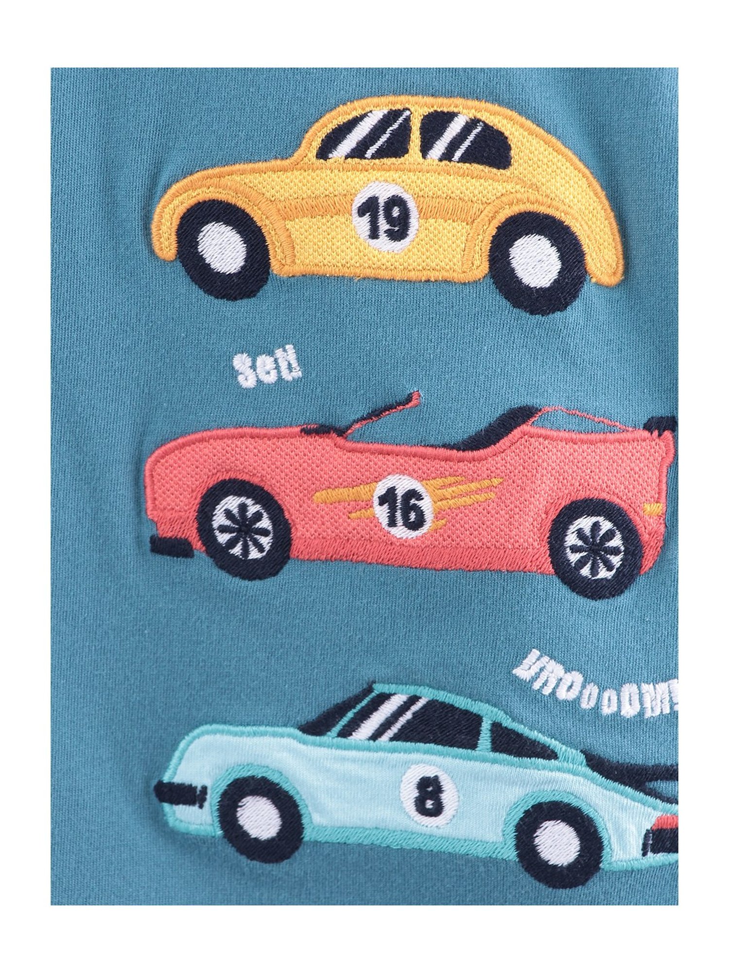 Beebay Kids Blue Cotton Patch Work T-Shirt