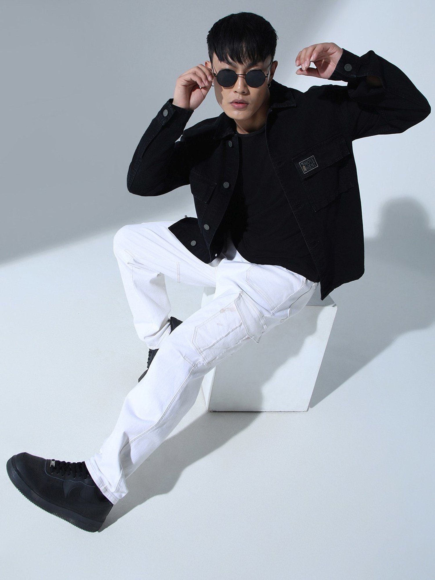 Hubberholme Black Cotton Loose Fit Shacket