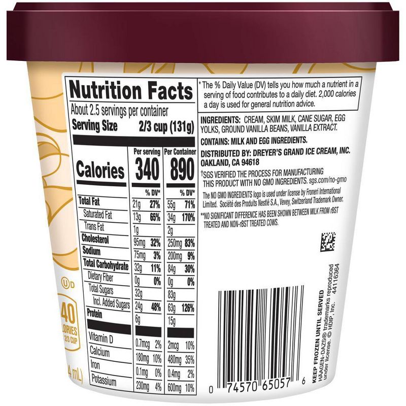 Haagen Dazs Vanilla Bean Ice Cream - 14oz