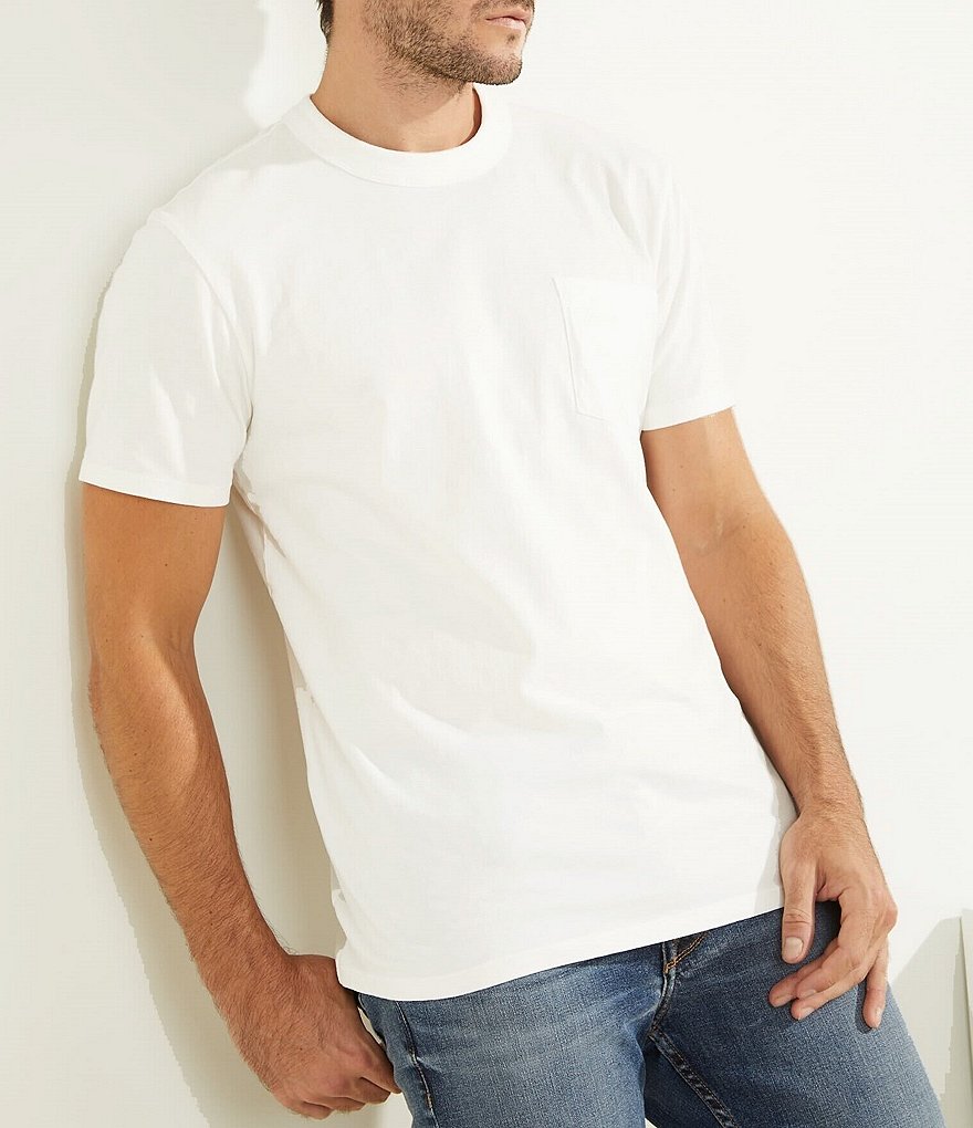 Guess Short-Sleeve Sueded Vintage Pocket Tee