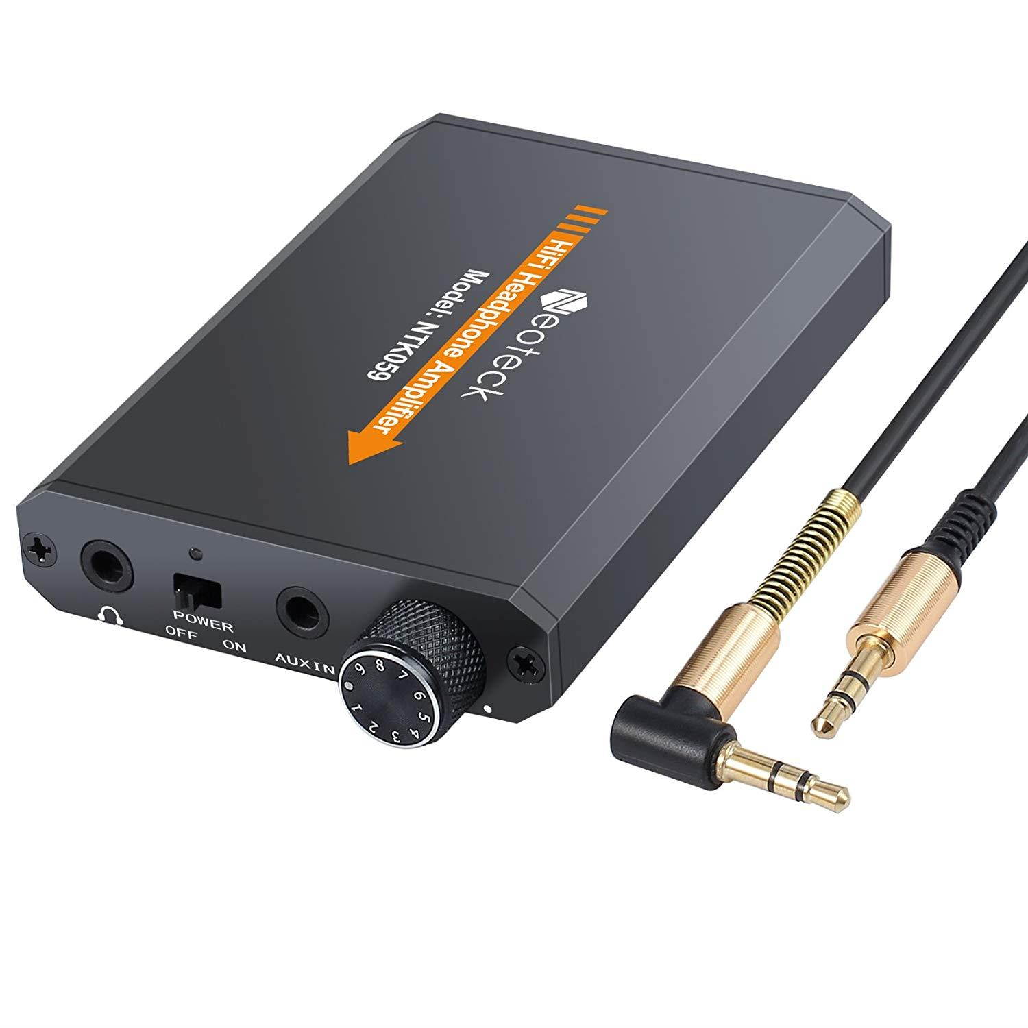 Neoteck Headphone Amplifier Portable 3.5mm Audio Rechargeble HiFi Earphone Headphone Amplifier with Lithium Battery and Aluminum Matte Surface Ideal for MP3 MP4 Phones Digital Players and Computers