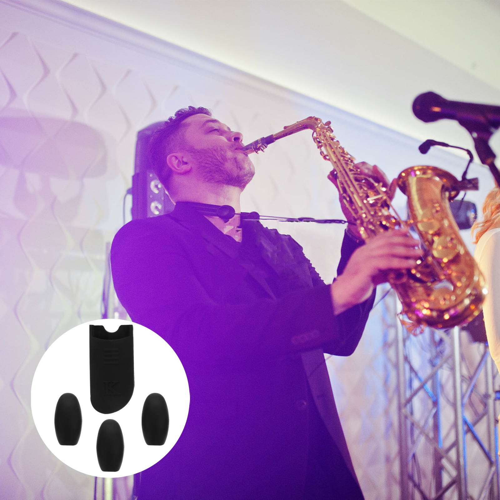 4pcs Saxophone Thumb Cushion and Palm Key Pads for Alto Soprano Tenor Sax