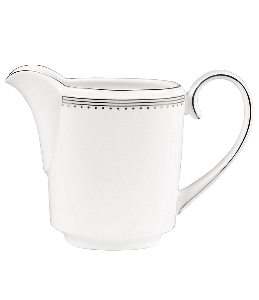 Vera Wang by Wedgwood Grosgrain Striped & Dotted Platinum Bone China Creamer