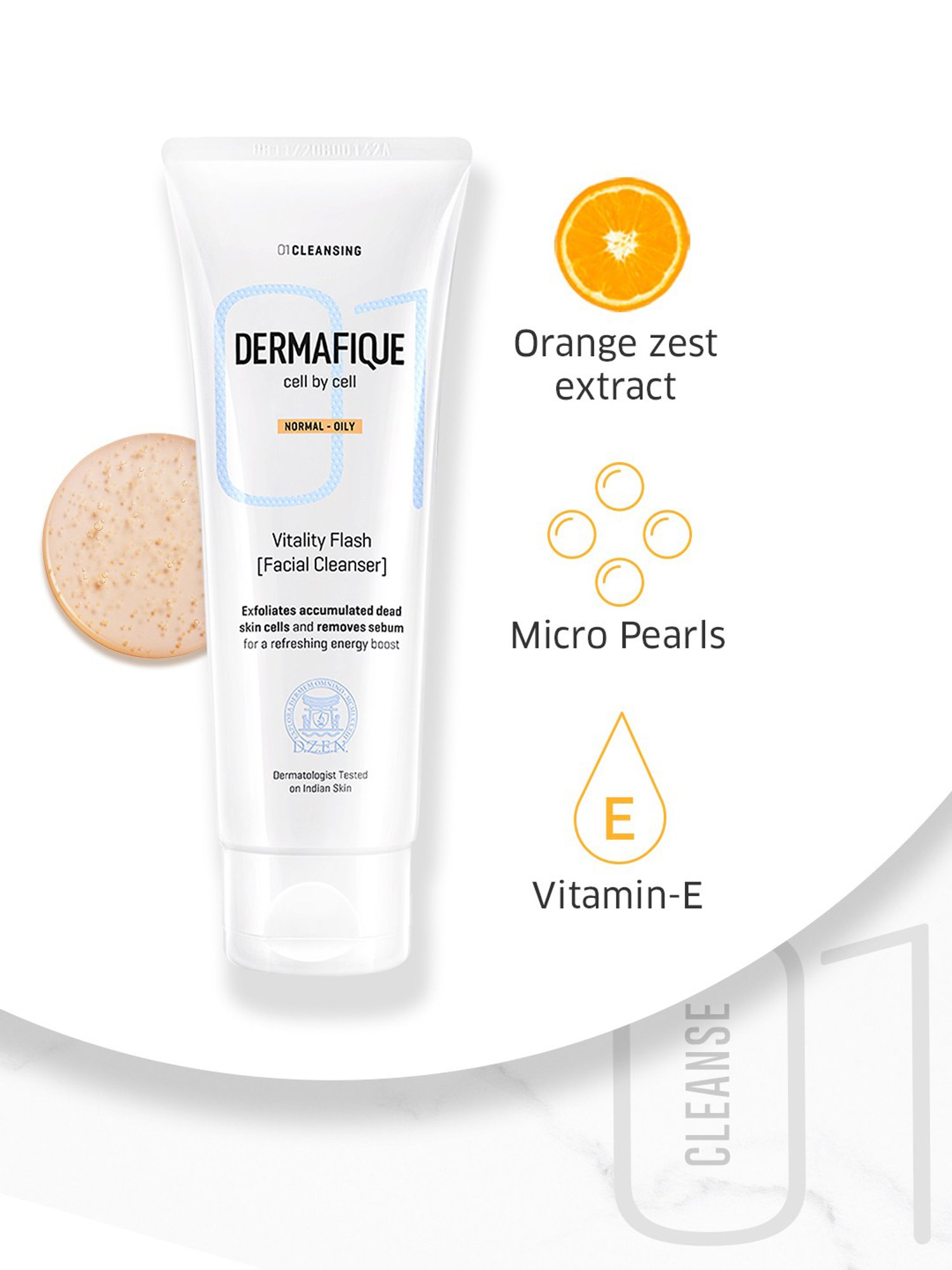Dermafique Vitality Flash Facial Cleanser - 100 ml
