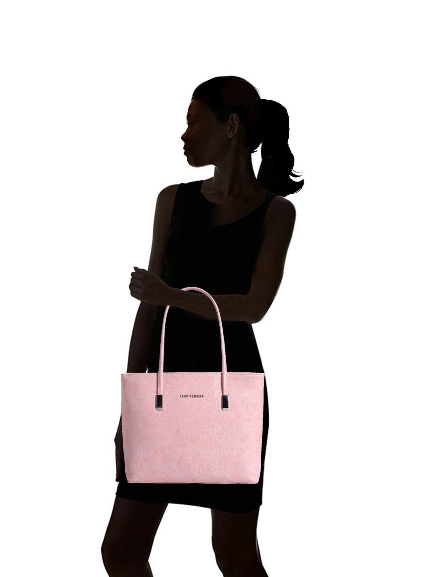 Lino Perros Pink Textured Medium Tote Handbag