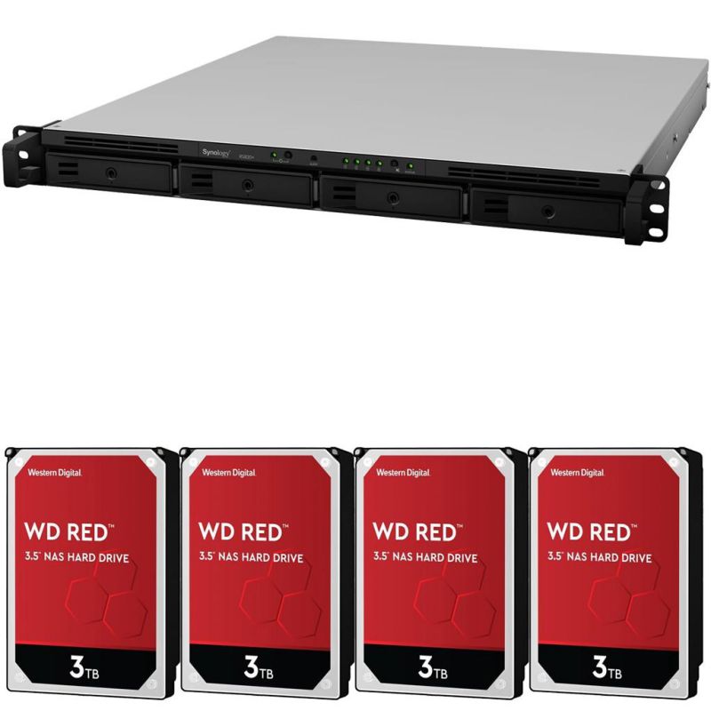 Synology RS820+ 4-Bay RackStation NAS with 18GB RAM and  8TB (4x2TB) of Western Digital RED NAS Drives Fully Assembled and Tested By CustomTechSales