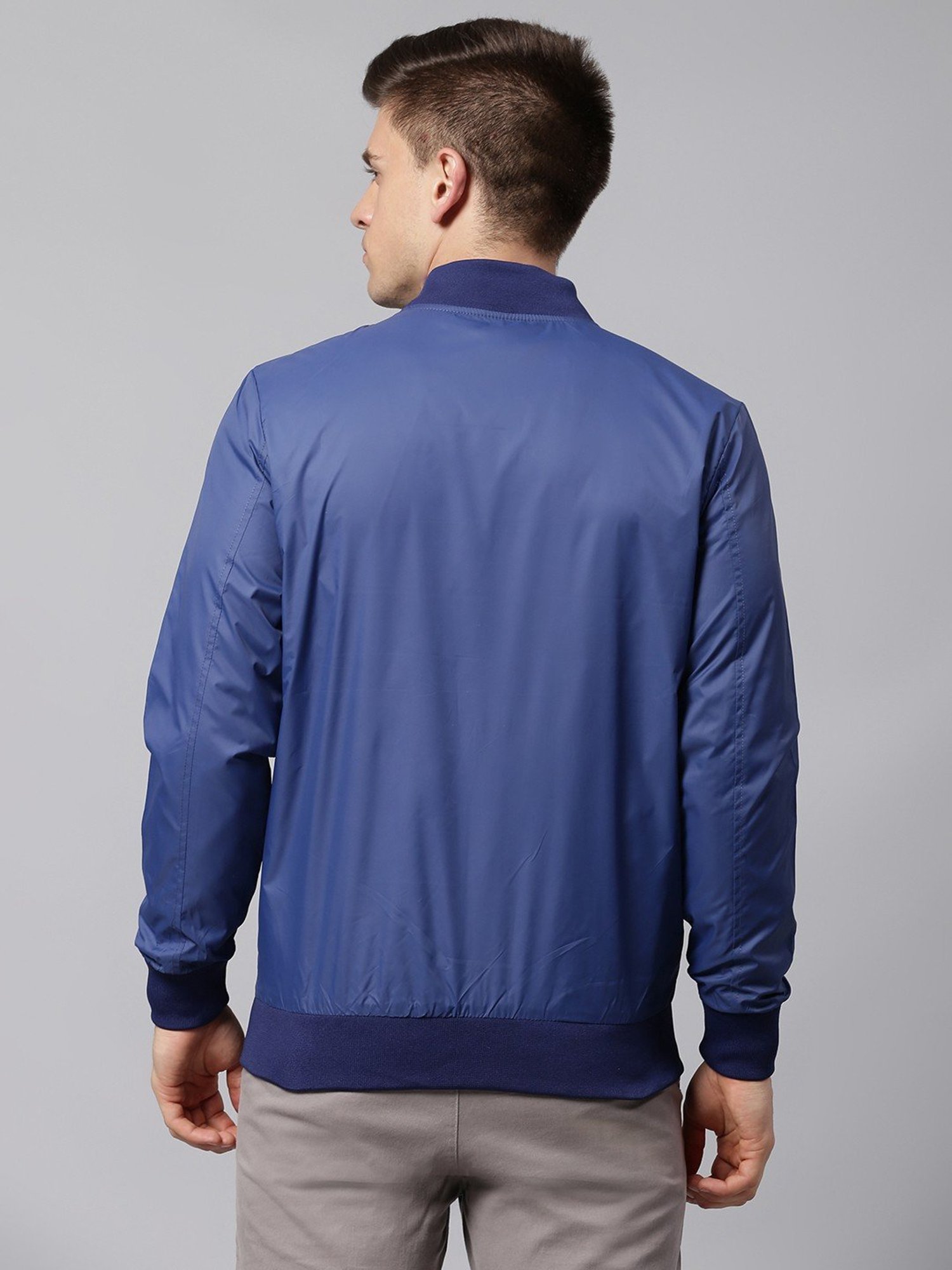 Dennis Lingo Blue Regular Fit Bomber Jacket