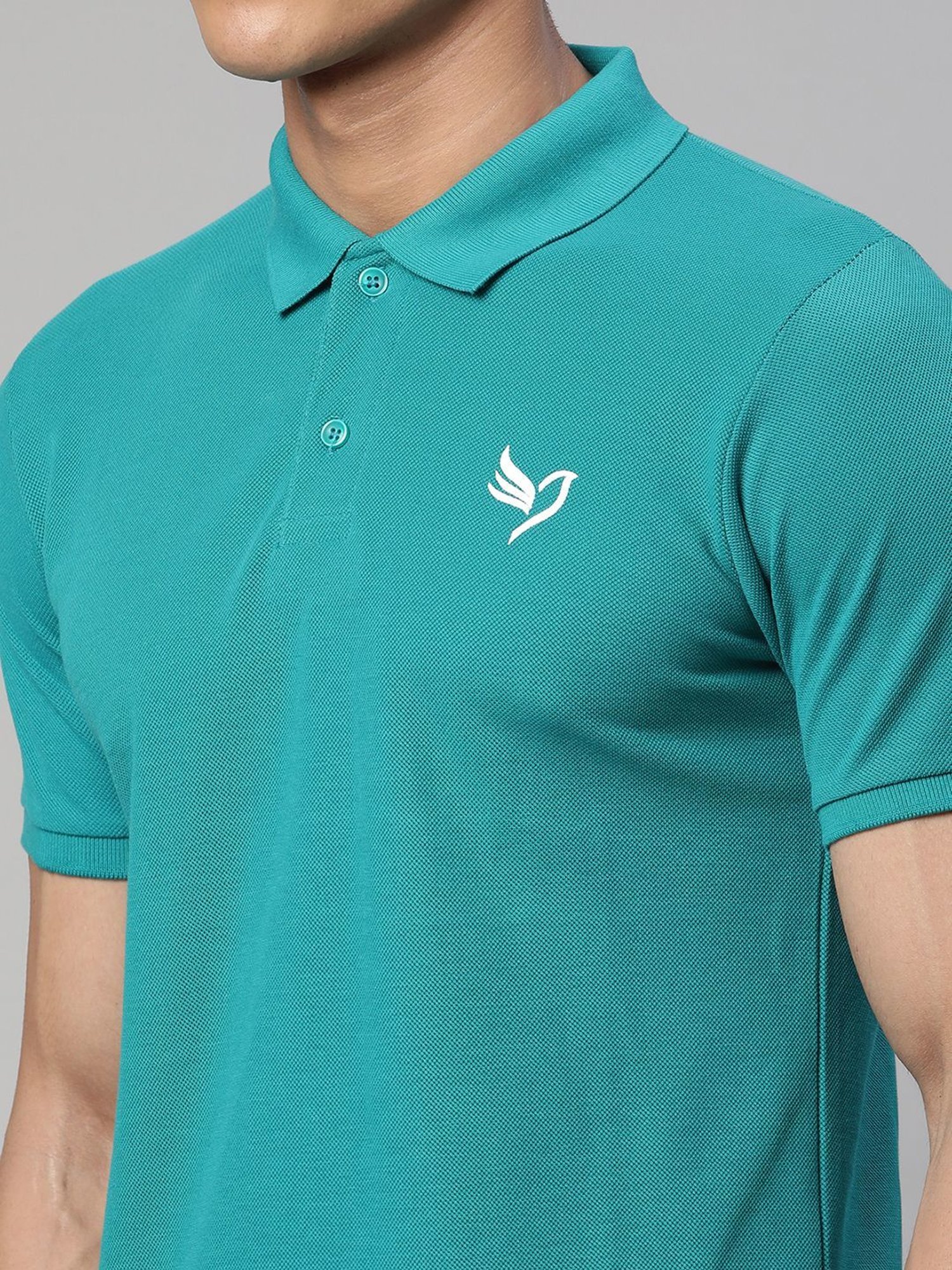 Global Republic Blue  Regular Fit Printed Polo T-Shirt