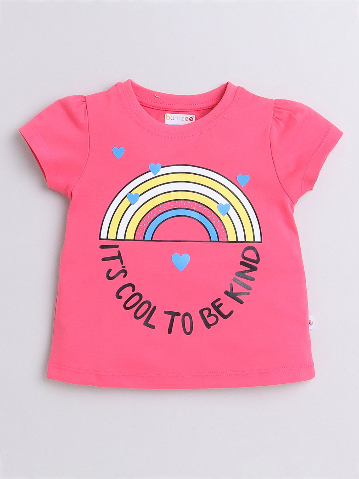 Bumzee Kids Pink & Yellow Printed T-Shirt (Pack Of 2)
