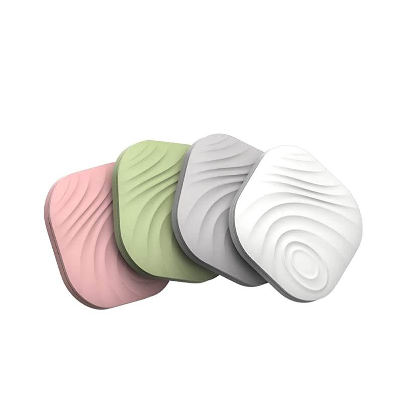 Nut3 4pcs Key Finder Smart Tracker Bluetooth Locator Key Finder Keychain Anti-Lost Bidirectional Alarm Reminder for Phone Dogs Luggage Wallet with App and Replaceable Battery White and Gray