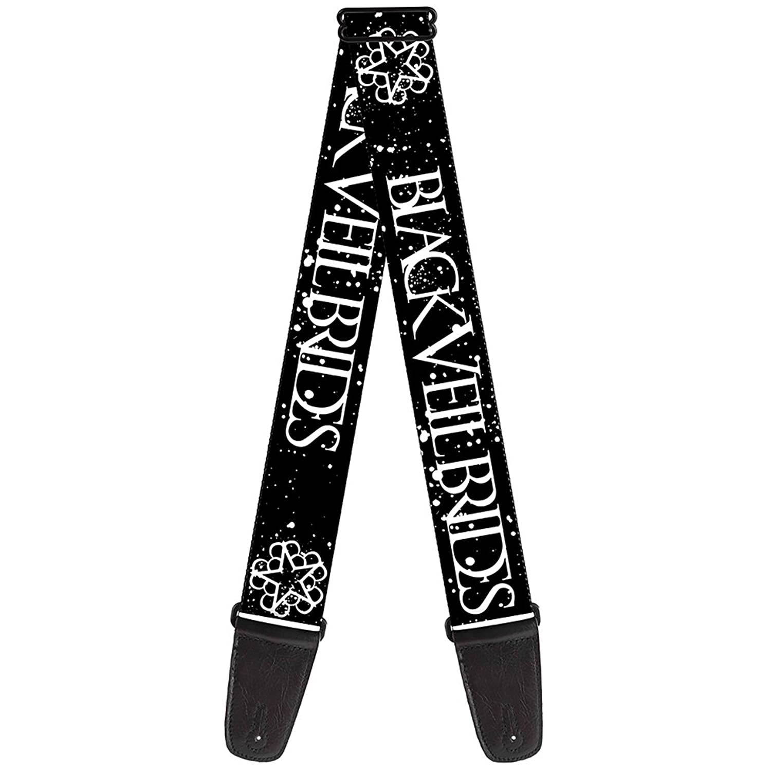 Buckle-Down GS-WBVB002 Guitar Strap - BLACK VEIL BRIDES w/BVB Star Logo Black/White, 2" Wide & 29-54" Length