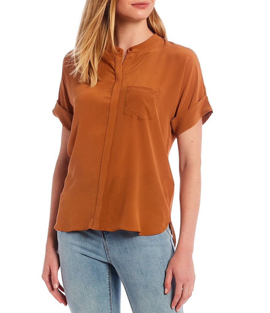 A Loves A Short Sleeve Button Down Silk Shirt