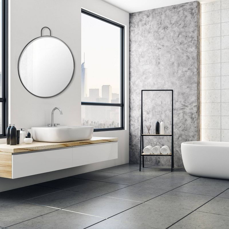 Large Round Metal Decorative Wall Mirror - Stonebriar Collection