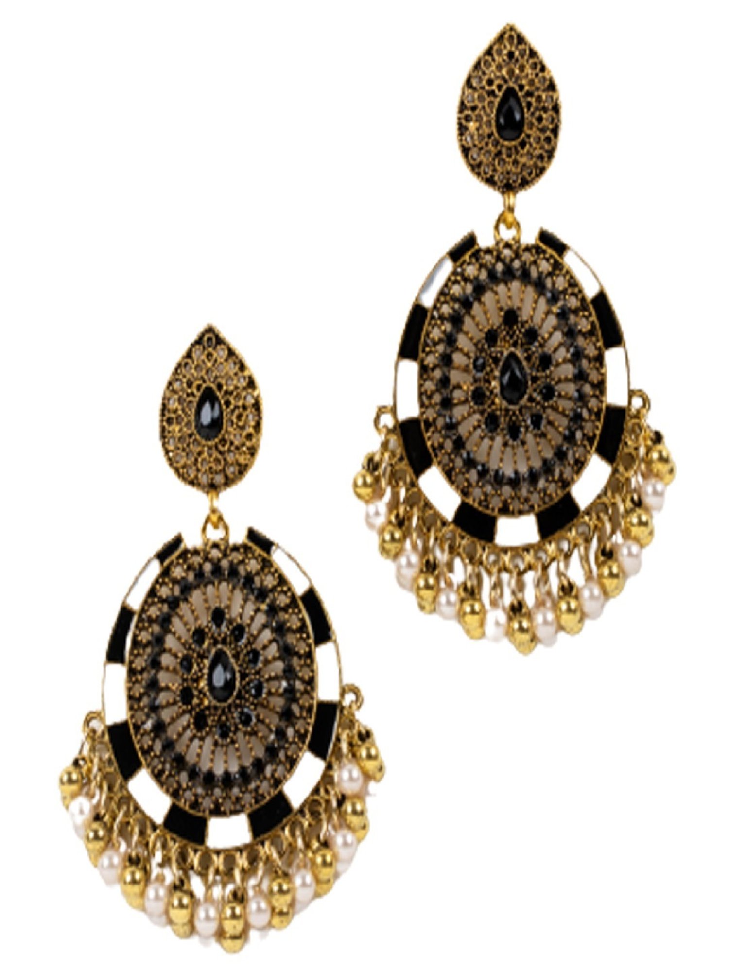 Jewelz Stylish Dangler Earrings Embellished With Small Pearls for Girls & Women