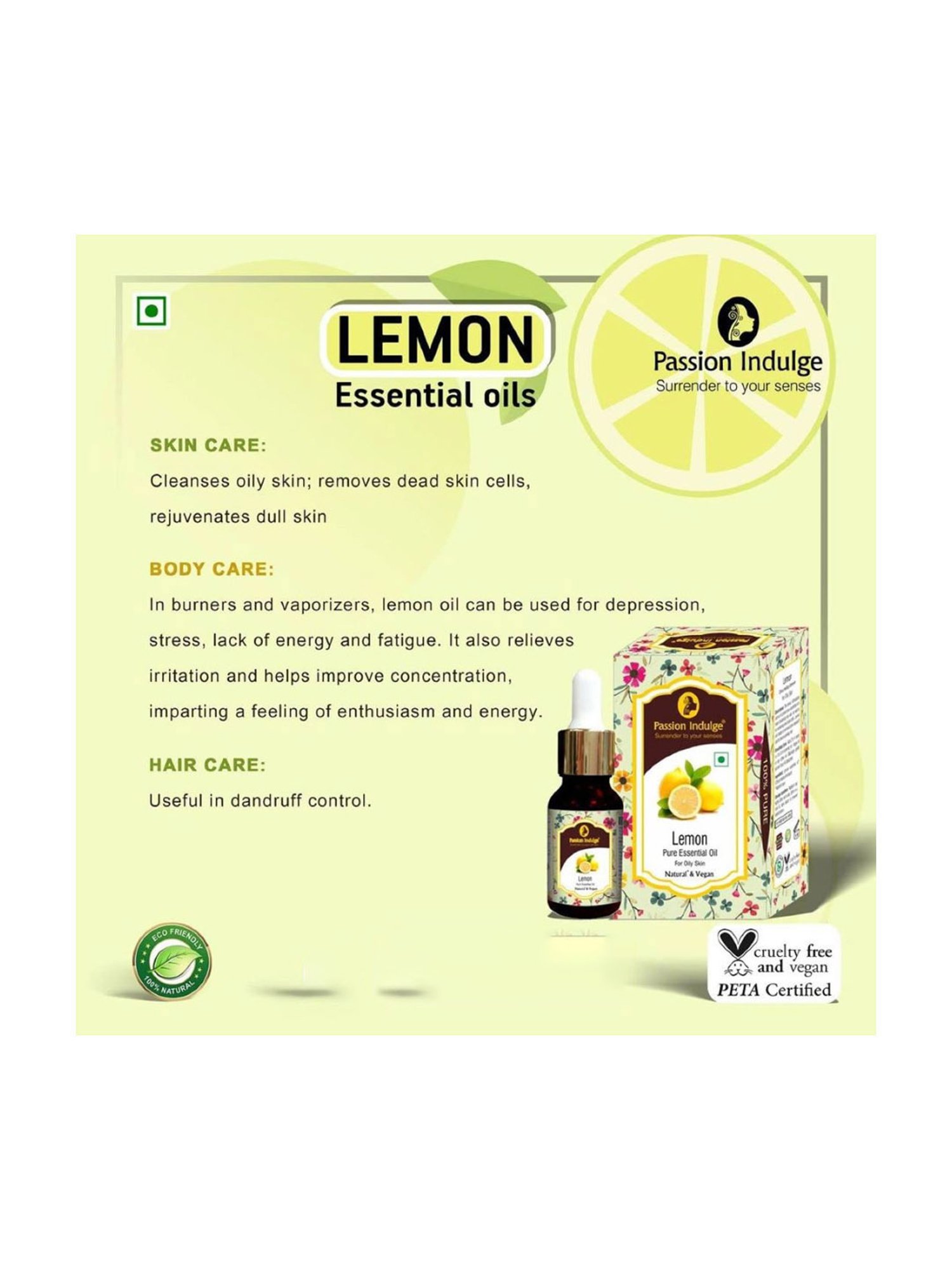 Passion Indulge Lemon Essential Oil - 10 ml