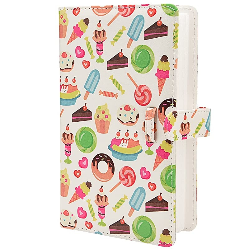 Wallet PU Leather Photo Album Compatible with Fujifilm Instax Mini 11 9 8 90 8+ 26 7s Instant Camera Film, Polaroid Snap Zip Z2300 PIC-300 Film (Desserts)
