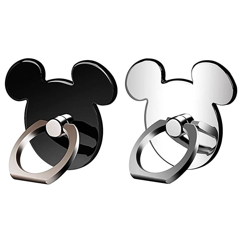 Gift Choice Kickstand Phone Ring Stand Holder 2 Pack BlackSilver 360 Rotation Cell Phone Grip Universal Smartphone for Apple iPhone 7 Plus 6 6S 5 5S Samsung Galaxy Note Tablet and Ipad