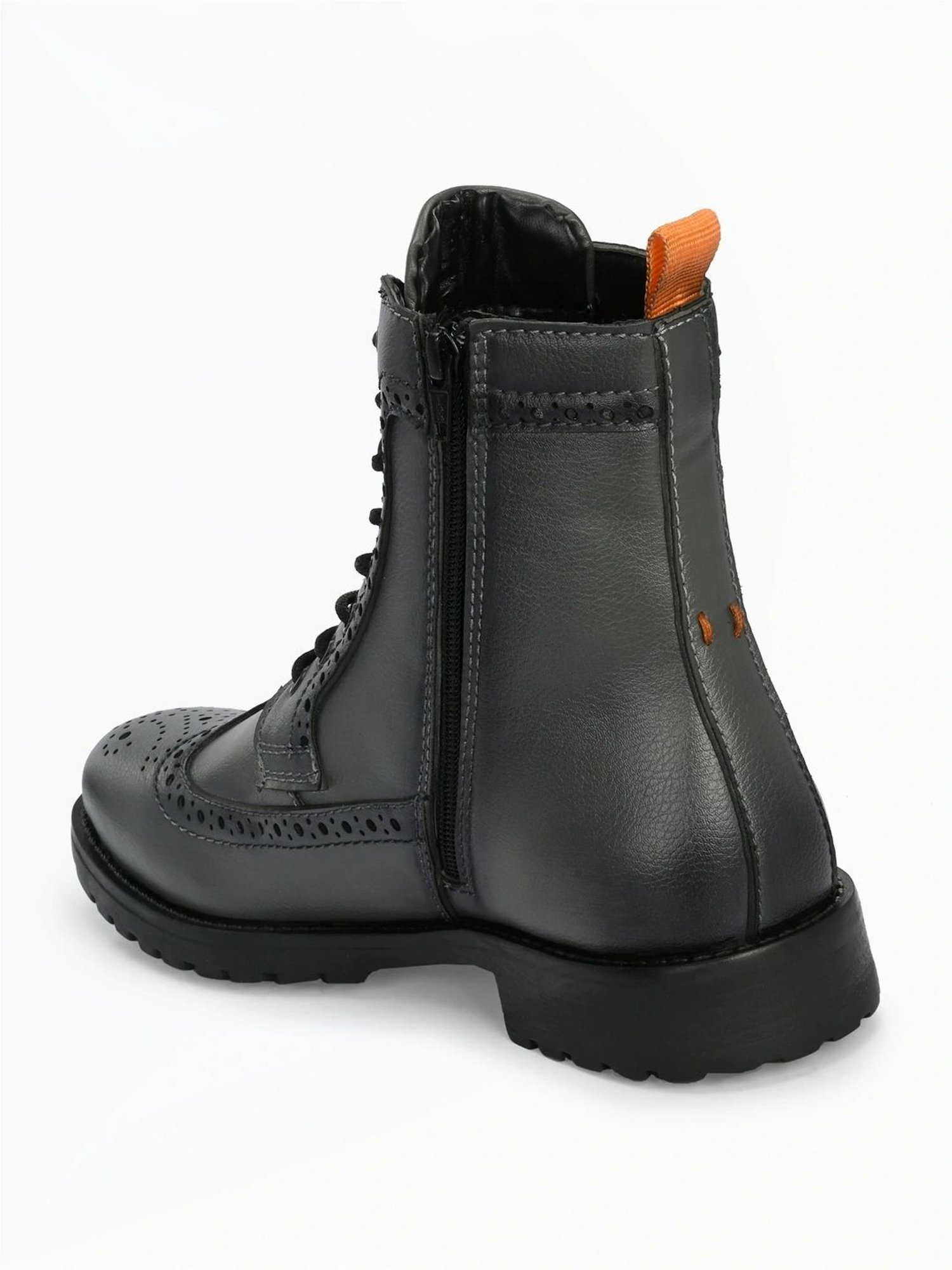 Alberto Torresi Men's Grey Brogue Boots