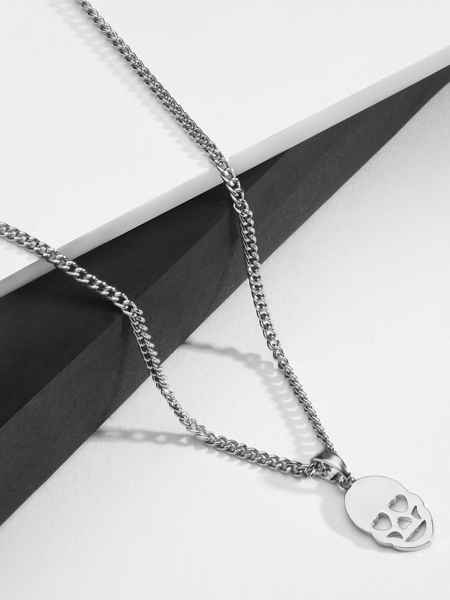 The Bro Code Silver-Plated Heart Face Pendant Necklace for Men