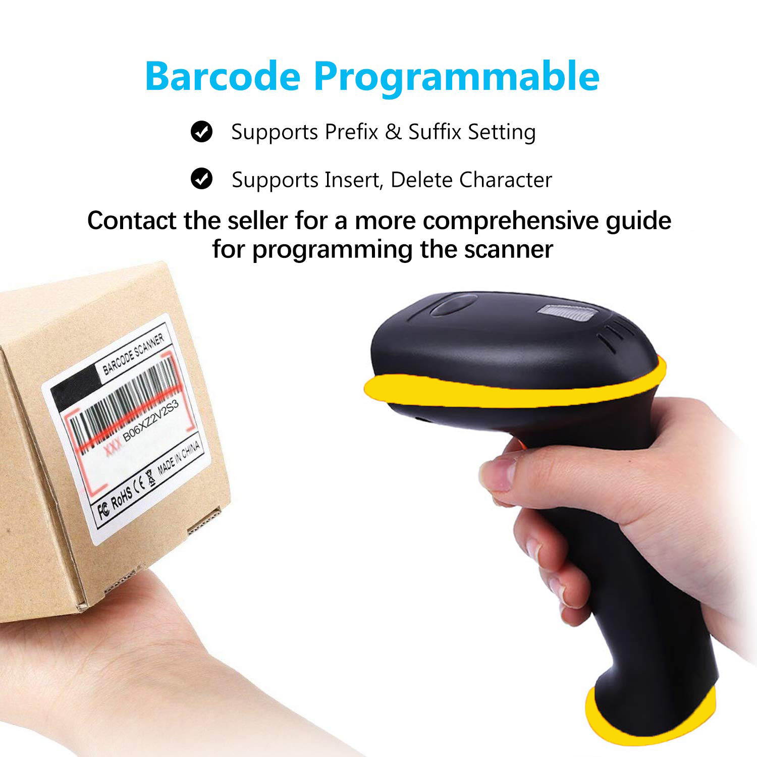 Werleo Barcode Scanner Wireless 1D 2D 2-in-1 2.4G Wireless & USB 2.0 Wired 2D QR Bar Code Scanner Cordless CMOS Image Barcode Reader for Mobile Payment Computer Screen 2D Scanner Barcode with Stand