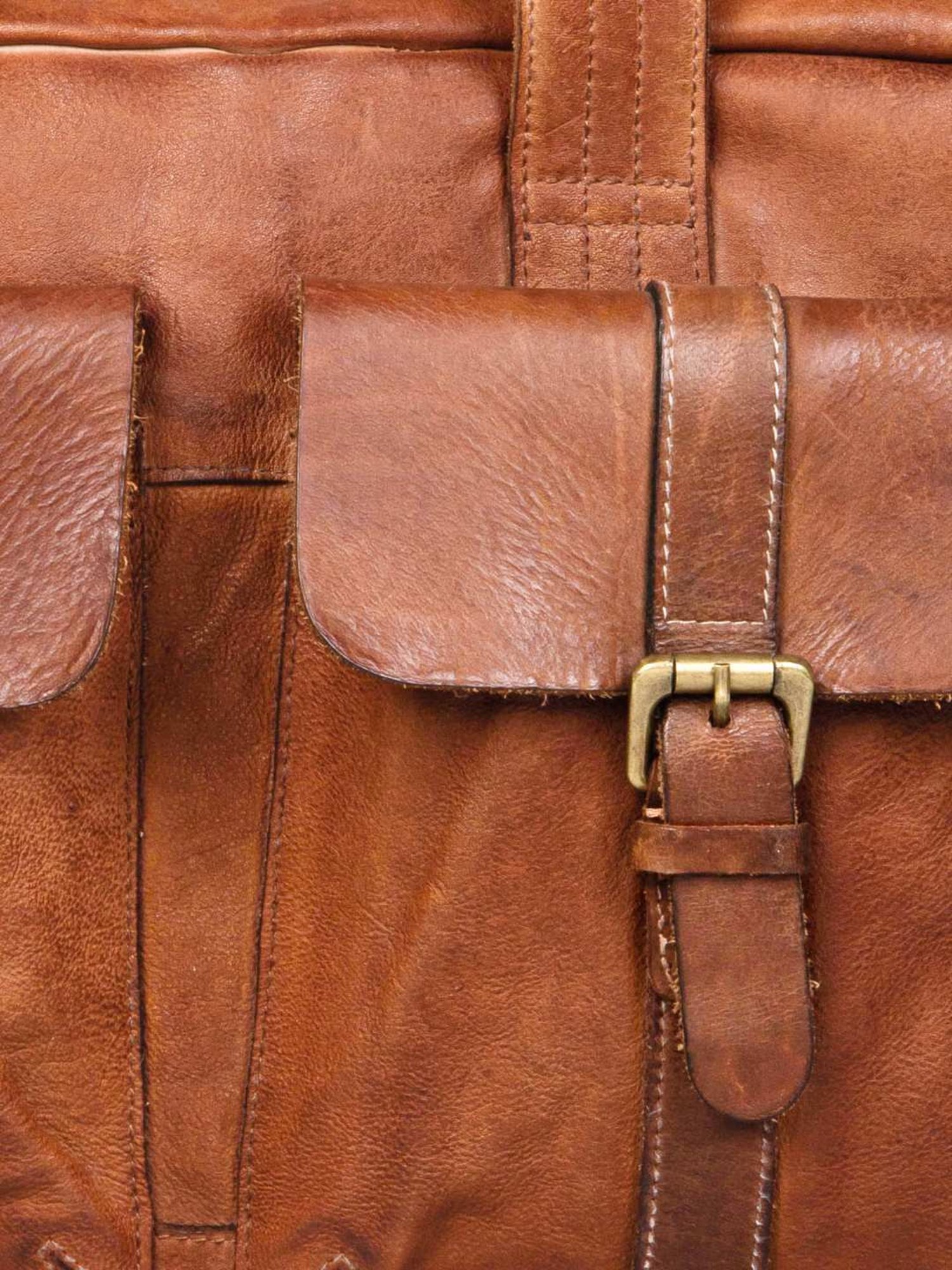 Art N Vintage Logan Cognac Leather Solid Large Laptop Messenger Bag