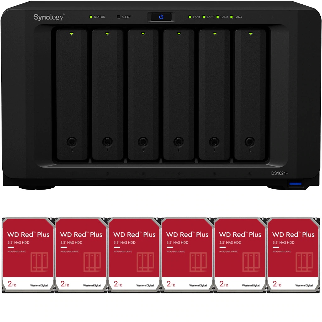 Synology DS1621+ DiskStation with 16GB RAM and 84TB (6 x 14TB) of Western Digital NAS Drives Fully Assembled and Tested By CustomTechSales