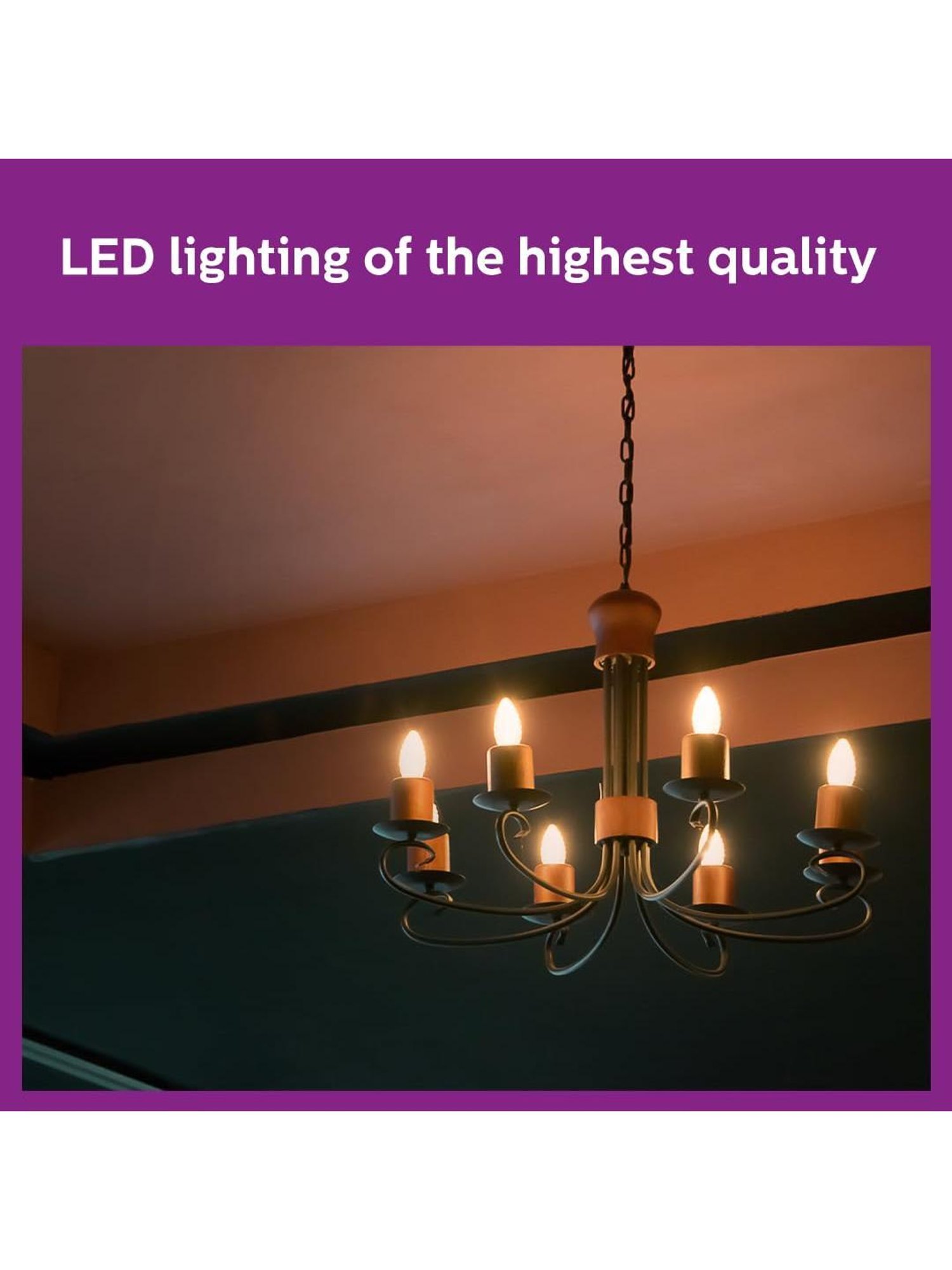 Philips 4-Watt, E14 Diffused Candle LED Bulb for Home & Decoration Pack of 2 (Warm White)