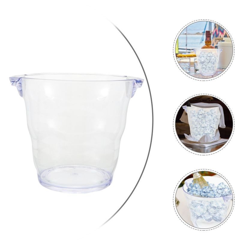 1pc Bar Ice Bucket Ice Bucket Ice Cooler Bucket Transparent Bucket for Party Banquet