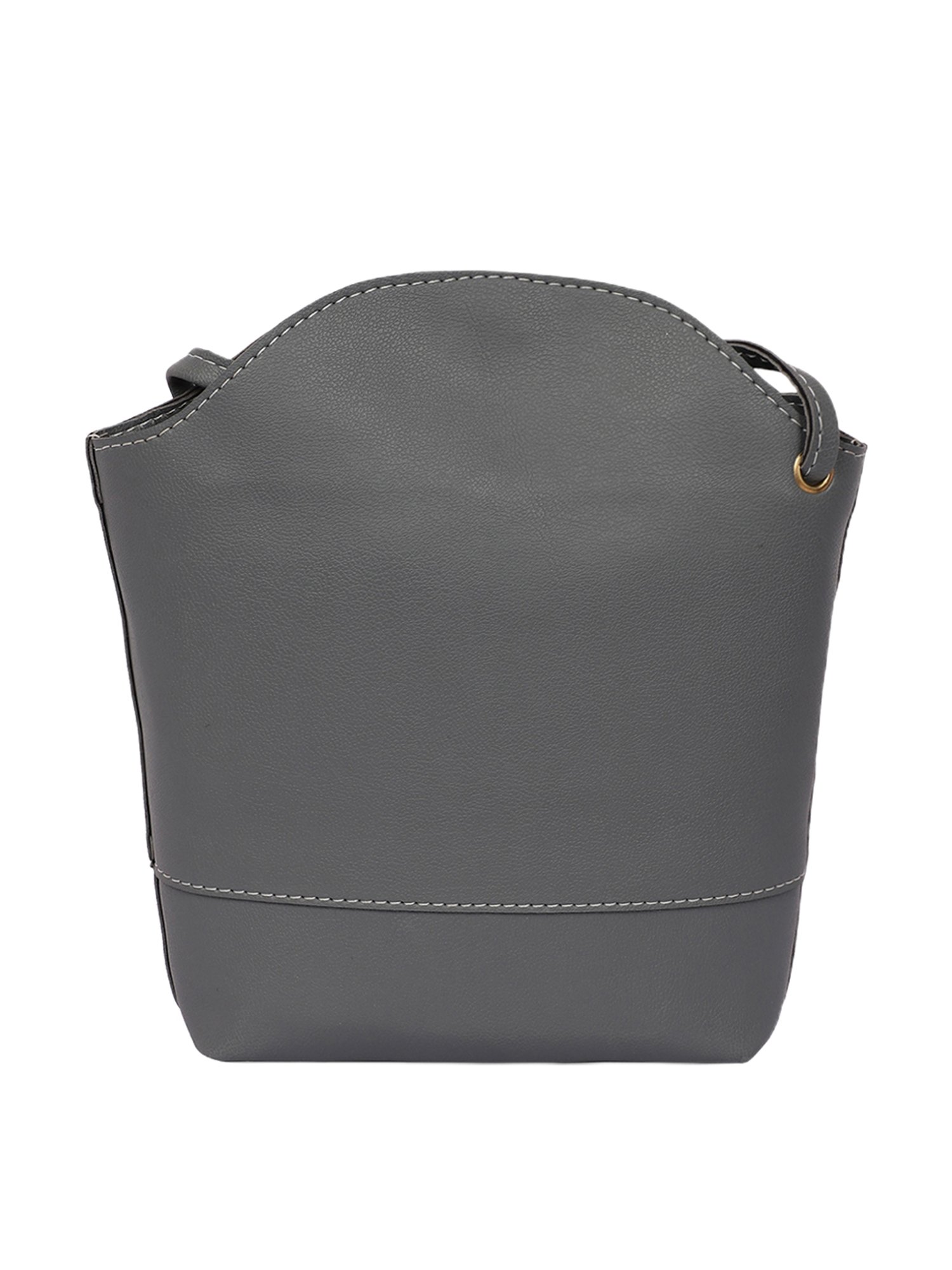 Bagsy Malone Grey Solid Medium Handbag