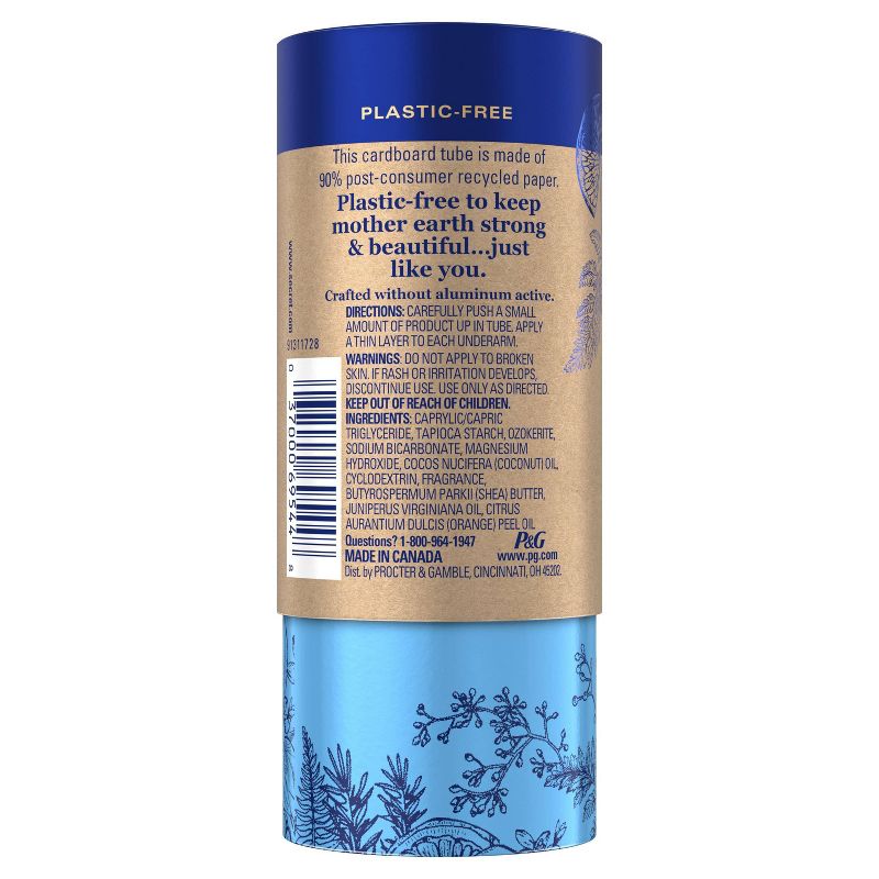 Secret Sustainable Packaging Women's Deodorant with Essential Oils Orange & Cedar - 2.0oz