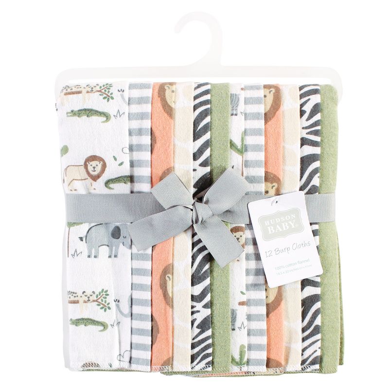 Hudson Baby Unisex Baby Cotton Terry Drooler Bibs with Fiber Filling, Neutral Woodland, One Size