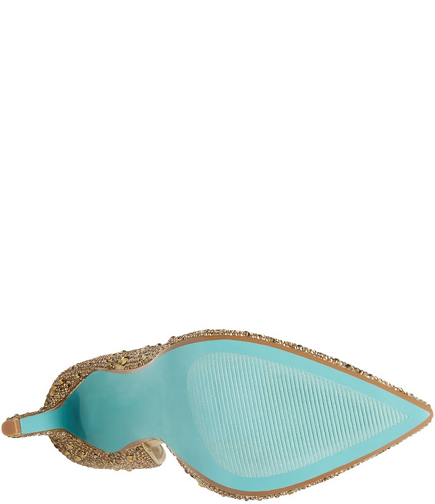 Blue by Betsey Johnson Hazil Jeweled d'Orsay Pointed Toe Stiletto Pumps