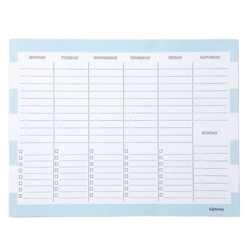 Weekly Schedule Notepad 8.5"x11" Teal Stripes - Kahootie Co