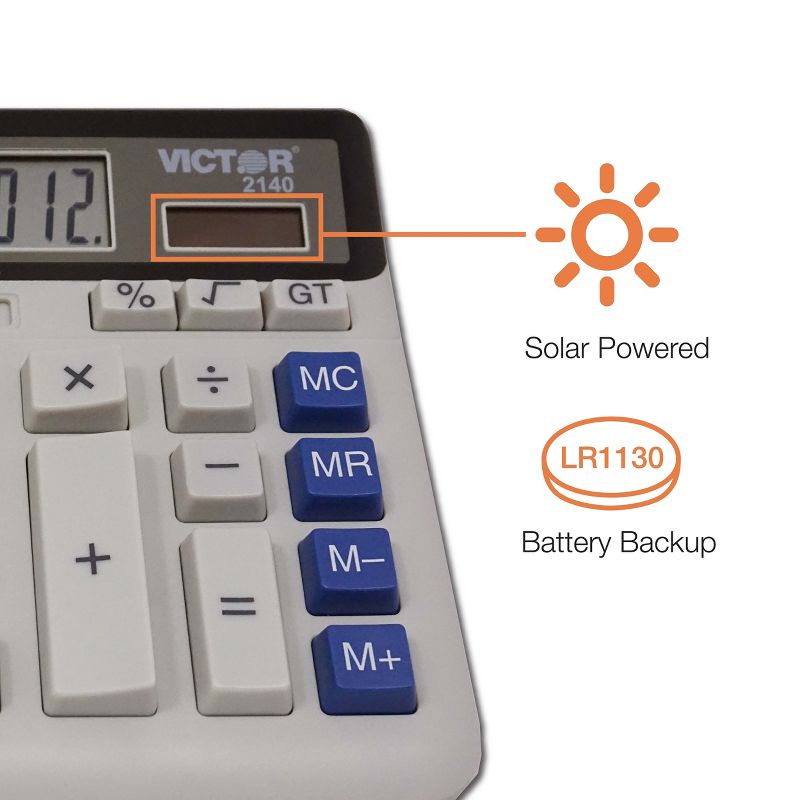 Victor 2140 Desktop Business Calculator 12-Digit LCD 